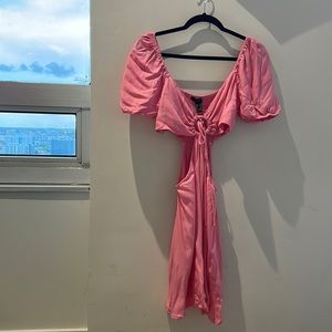Pink Short Dress With Side Openings